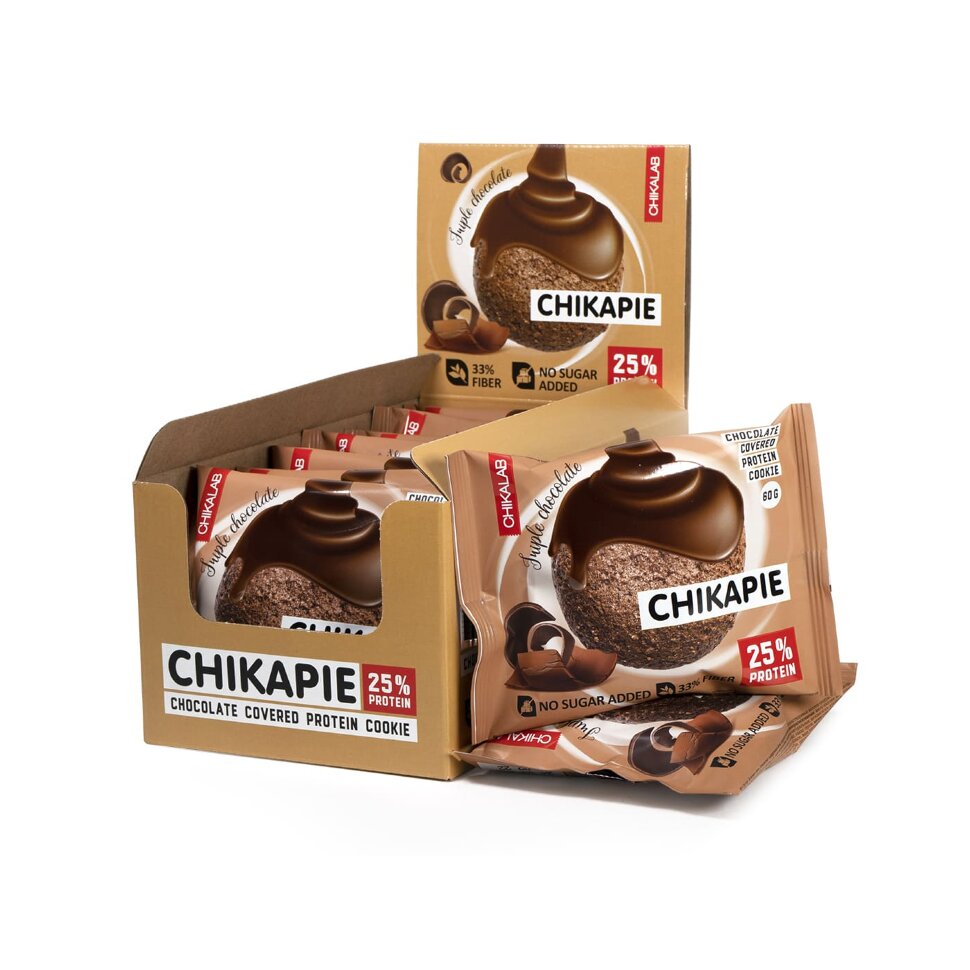 Chikalab Chikapie Печенье глазированное с начинкой 60 гр (Тройной шоколад)