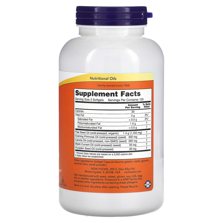 NOW Omega-3-6-9 1000mg 250 капс (Нау Омега 3-6-9 1000 мг 250 капс)