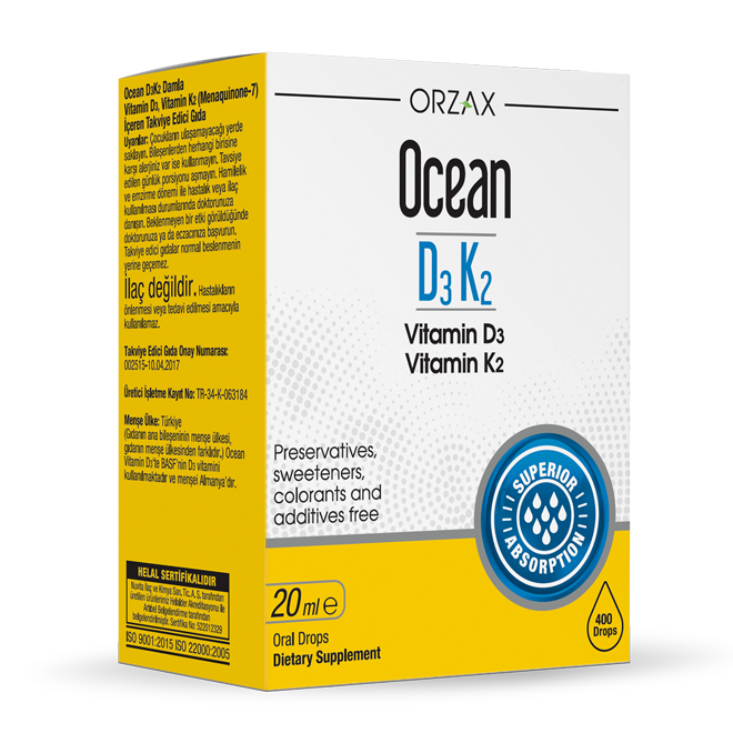 Витамин Д3 ORZAX Vitamin D3 K2 Drops 20 мл (Орзакс Витамин Д3 К2 20 мл)