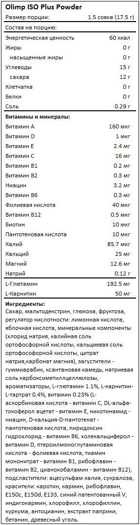 Изотоники OLIMP ISO Plus 1500 гр (Олимп Изо Плюс 1500 гр)