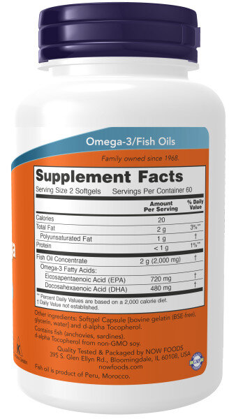 NOW Super Omega-3 ЭПК 360 мг/ДГК 240 мг 120 капс