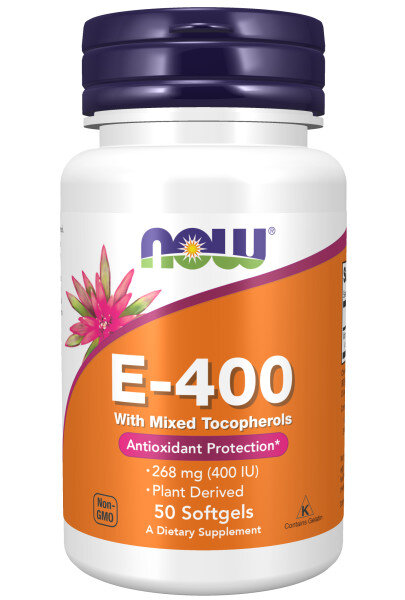 Витамин Е NOW E-400 Мix Tocopherol 50 капс (Нау Е-400 Микс токоферолов 50 капс)