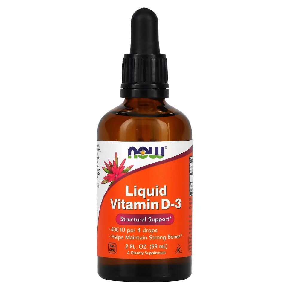 Витамин D3 для детей Now Liquid Vitamin D3 400 МЕ 59 мл (Нау Жидкий Витамин Д3 400 МЕ)