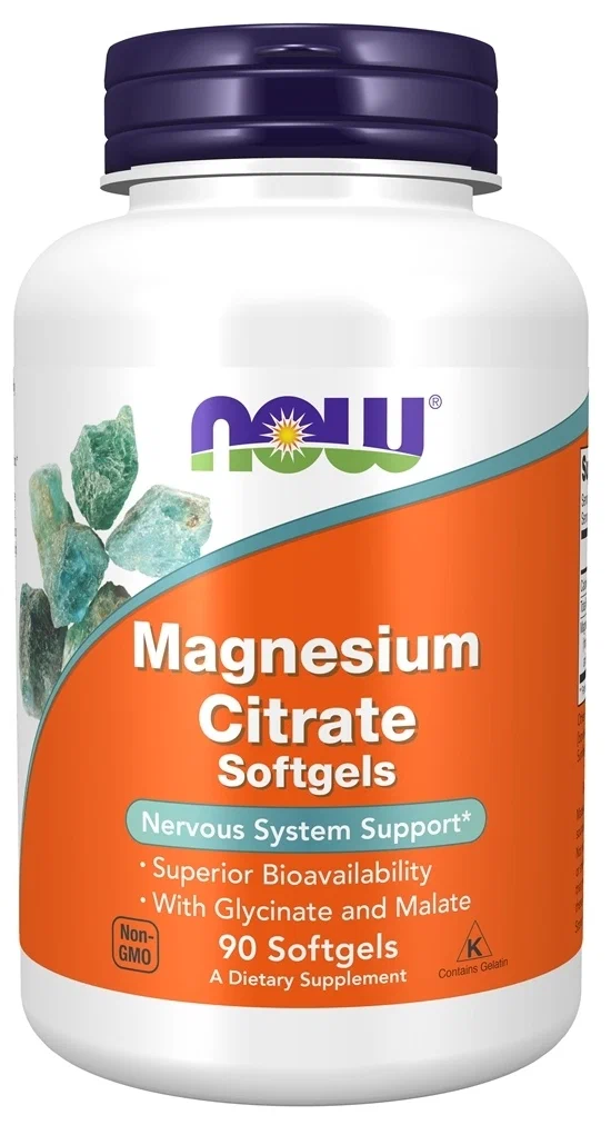 Магний NOW Magnesium Citrate 400 мг 90 софтгелс (Нау Магний Цитрат 400 мг 90 софтгелс)