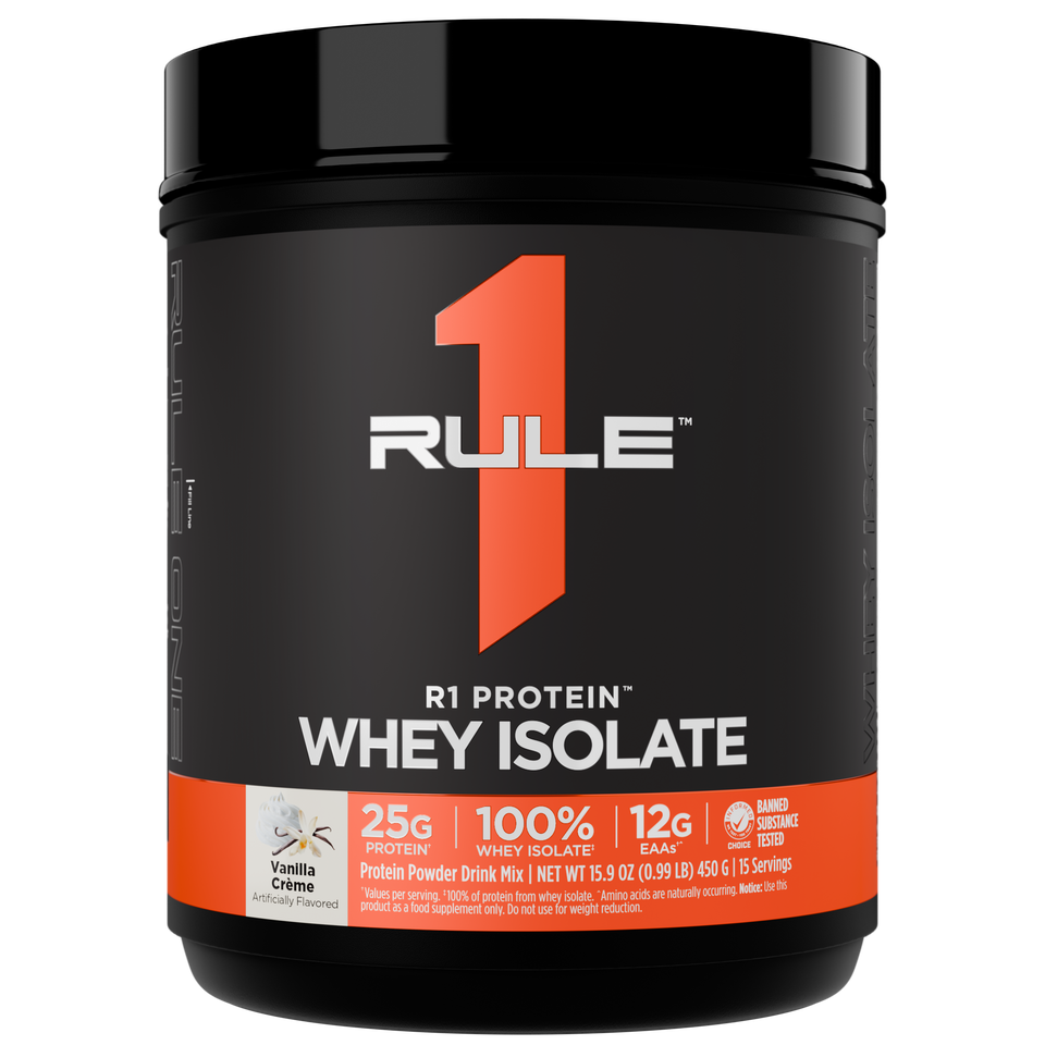 Изолят Rule1 100% Whey Protein Isolate & Hydrolyzed 448 гр