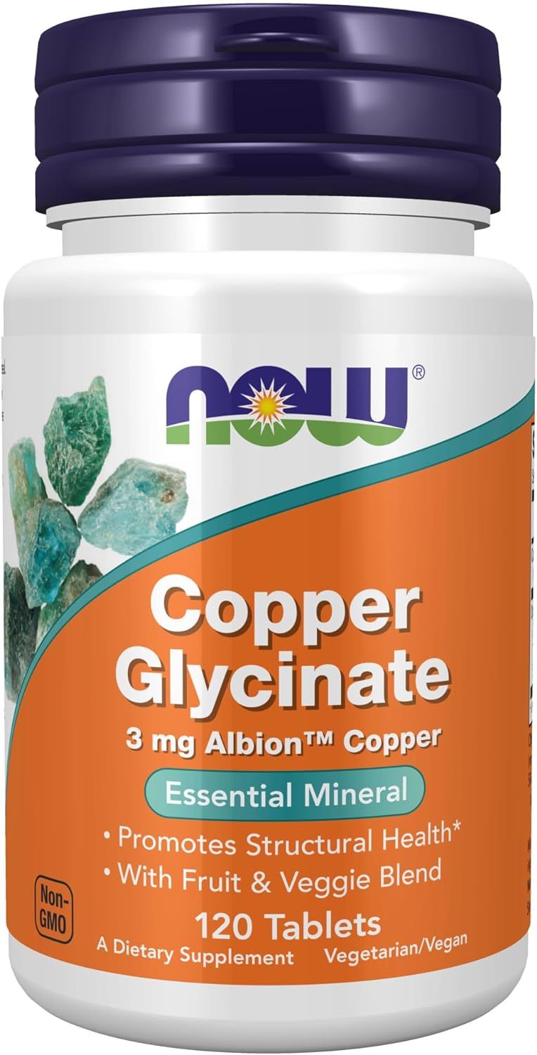 Медь NOW Copper Glycinate 3 мг 120 таб (Нау Медь Глицнат 3 мг 120 таб)