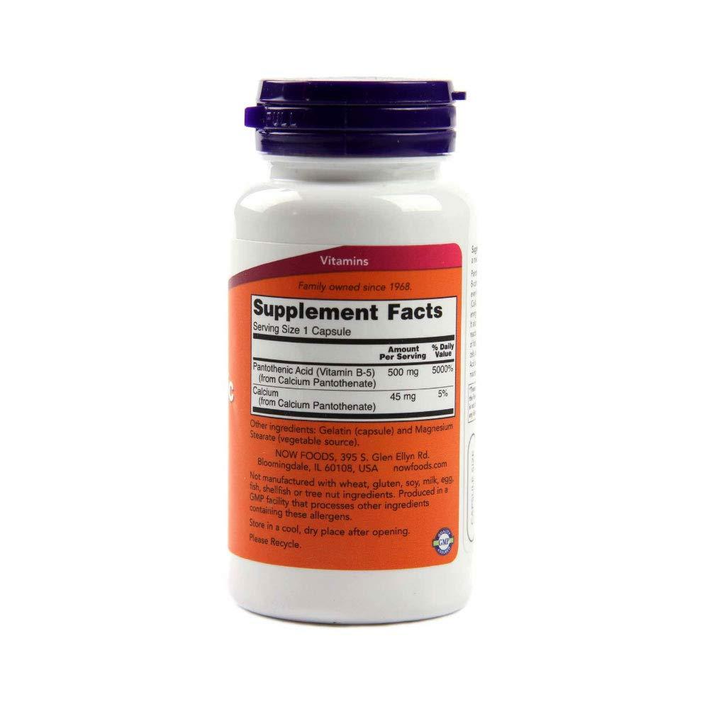 Витамин B5 (Пантотеновая кислота) NOW Pantothenic Acid 500 мг 100 капс