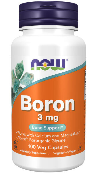 Бор NOW Boron 3 мг 100 вкапс (Нау Бор 3 мг 100 вкапс)