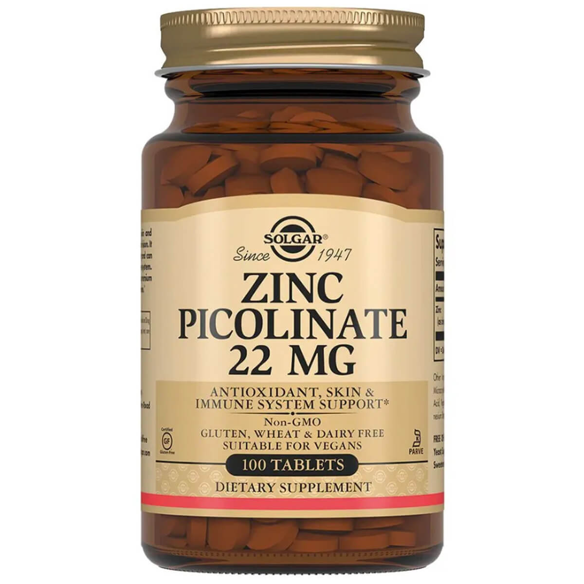 Цинк Solgar Zinc Picolinate 22 мг 100 таб (Солгар Цинк Пиколинат 22 мг 100 таб)