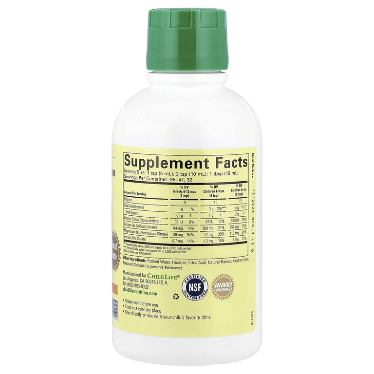 ChildLife Liquid Calcium with Magnesium 473 мл (ЧаилдЛайф Жидкий Кальций с Магнием 473 мл )