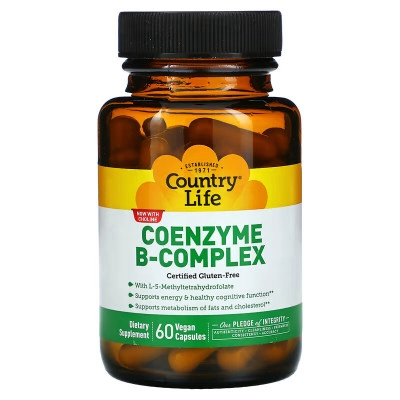 Коэнзим Q10 Country Life CO-ENZYME B-COMPLEX 60 капс (Контри Лайф Ко-Энзим Б-Комплекс)