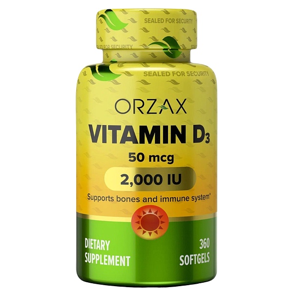 Витамин Д3 ORZAX Vitamin D3 2.000 МЕ 360 капс (Орзакс Витамин Д3 2.000 МЕ 360 кап)