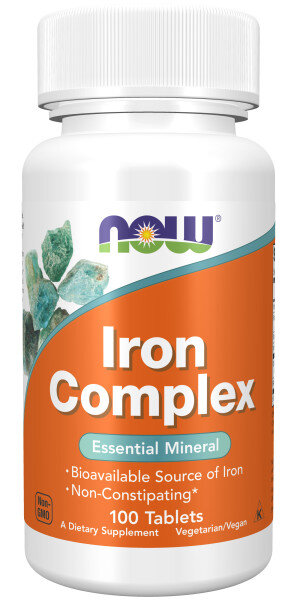 Железо NOW Iron Complex 100 таб (Нау Железо Комплекс 100 таб)