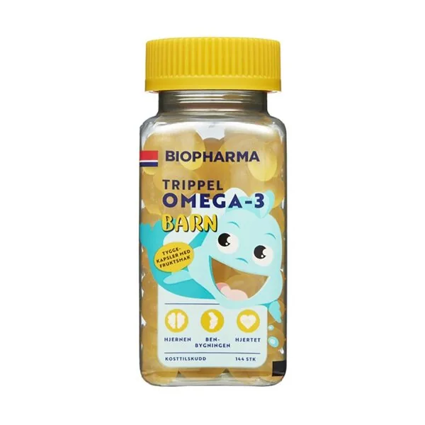 Омега для детей Biopharma Trippel Omega 3 Barn 144 капс (Биофарма Барне тран Омега-3 для детей) 