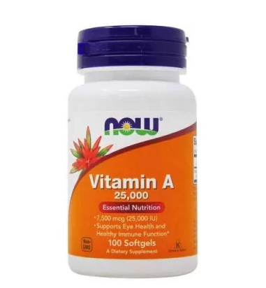 Витамин А NOW Vitamin A 25.000 МЕ 100 капс (Нау Витамин А 25000)