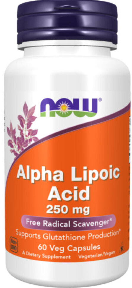 Альфа-липоевая NOW Alpha Lipoic Acid 250 мг 60 капс (Нау Альфа-липоевая 250 мг)