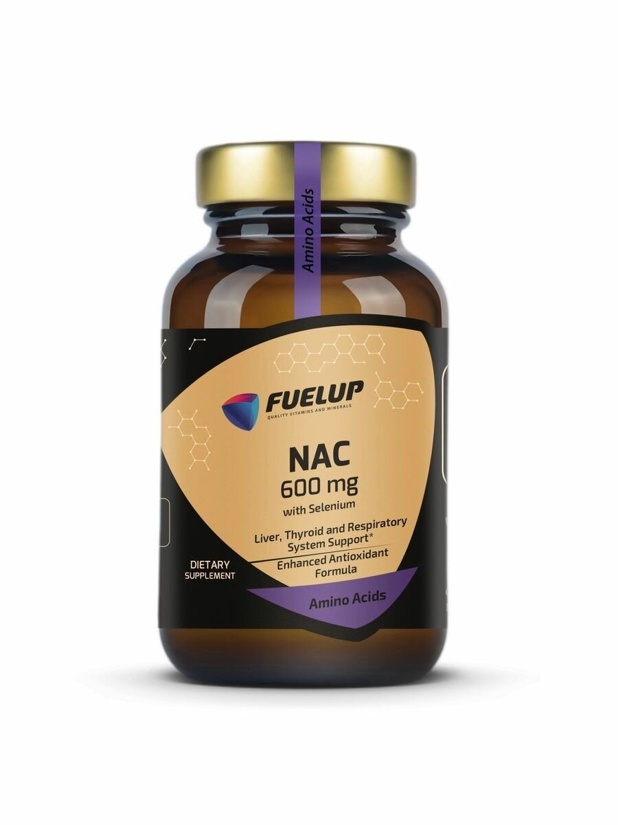 Нак Fuel-Up NAC with Selenium 600 mg 60 вкапс (Фул-Ап Нак 600 мг 60 вкапс)