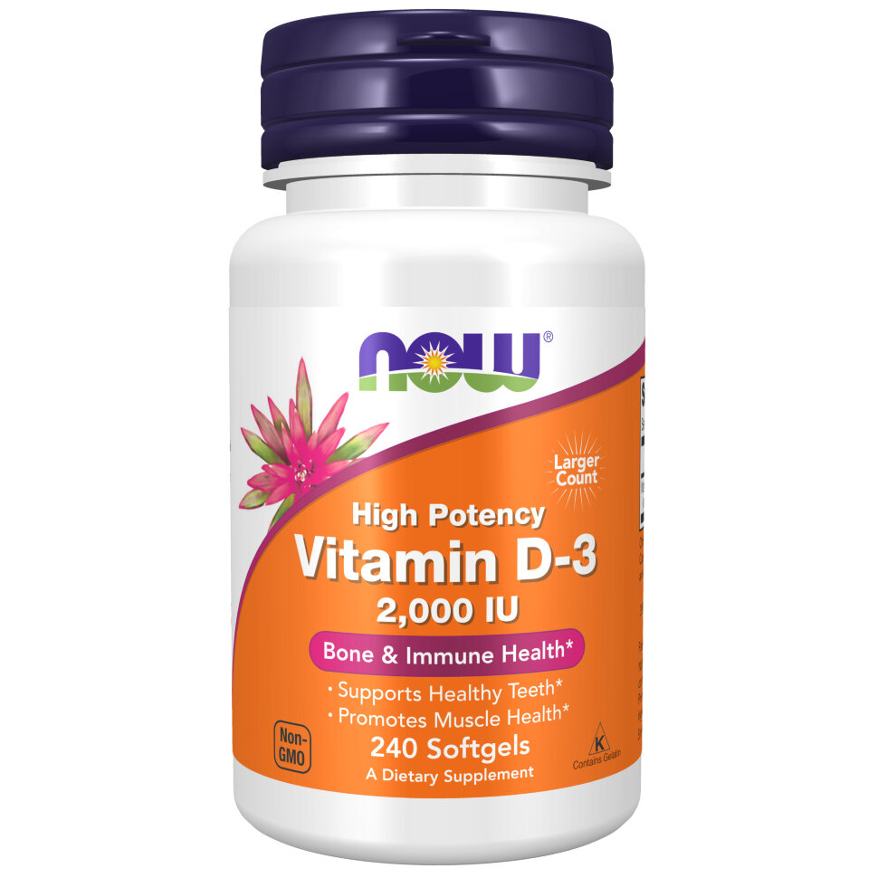 Витамин Д3 NOW Vitamin D3 2.000 МЕ 240 капс (Нау Витамин Д3 2000)
