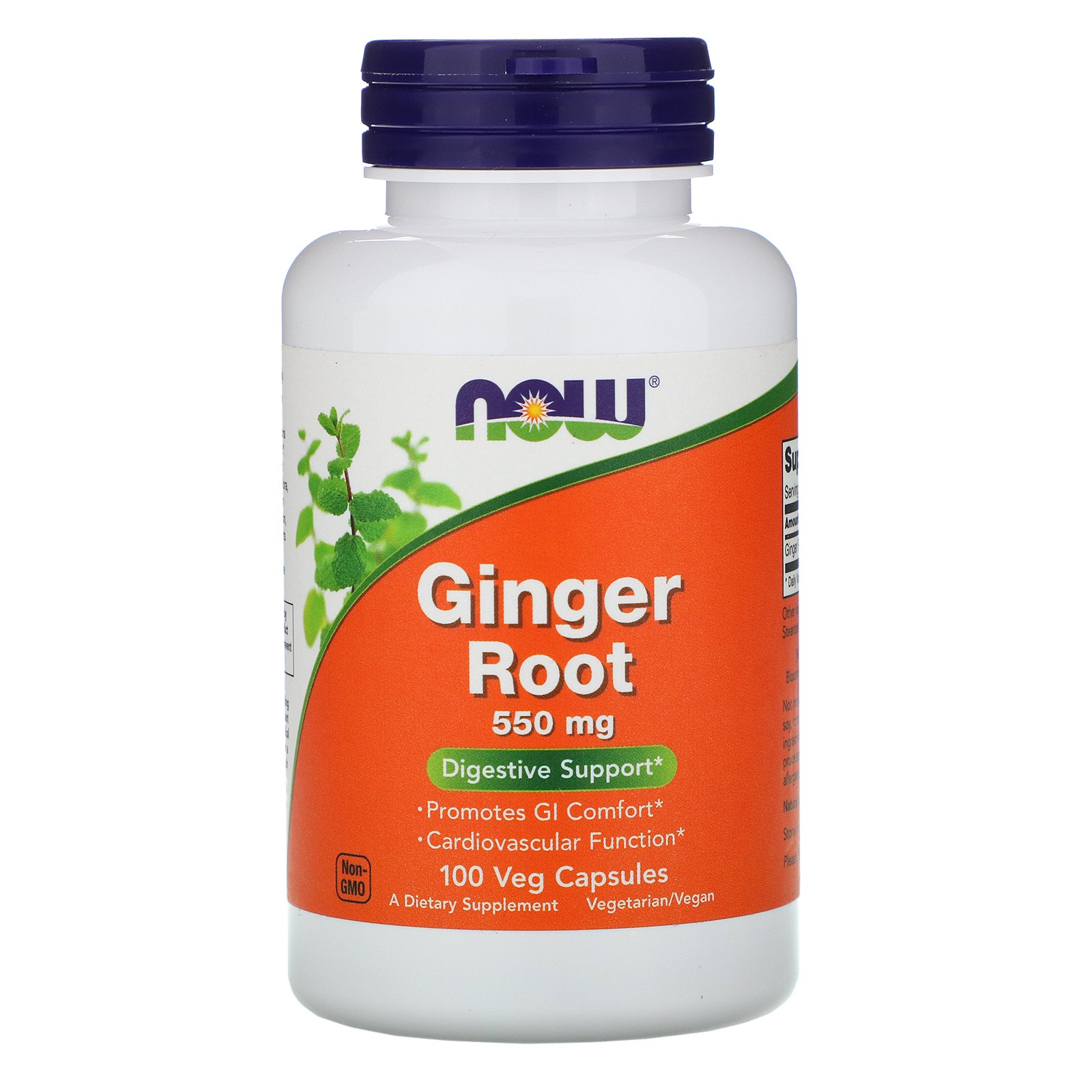 Для пищеварения NOW Ginger Root 550 мг 100 вкапс (Нау Корень Имбиря 550 мг)