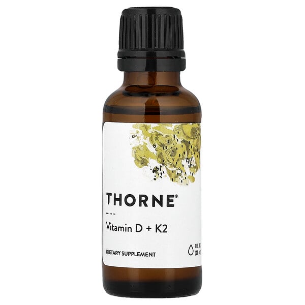Витамин D3 Thorne Vitamin D3+K2 30 мл (Торн Жидкий Витамин Д3+К2 30 мл)