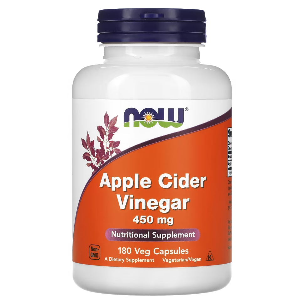 NOW Apple Cider Vineger 450  мг 180 таб (Нау Яблочный Уксус 180 таб)