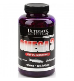 Ultimate Nutrition Omega-3 Fish Oil 1000 мг 180 софтгель ( Ультимат Нутришин Омега 3 180 софтгель)