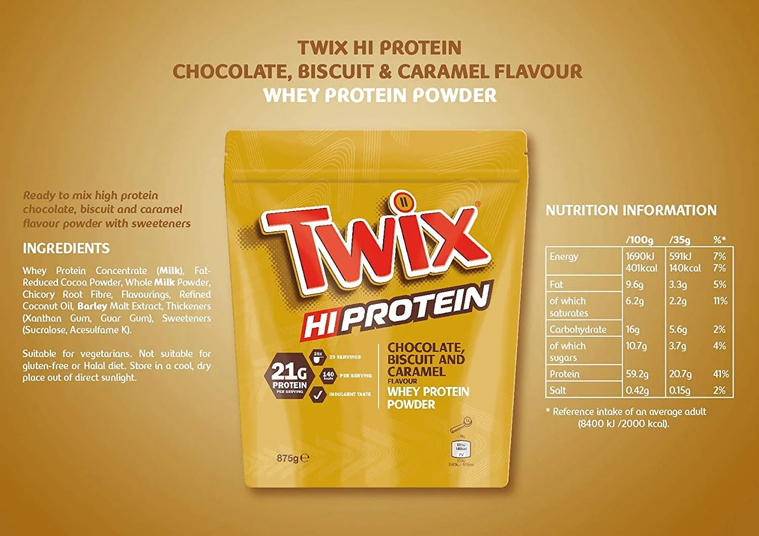 Сывороточный протеин Mars Incor TWIX HI Protein 875 гр (Марс Инкор Твикс Протеин 875 гр)