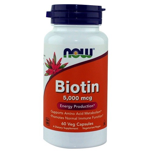 Витамин B7 (Биотин) NOW Biotin 5 мг 60 вкапс (Нау Биотин 5 мг)