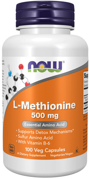Метионин NOW L-Methionine 500 мг 100 капс (Нау Л-Метионин 500 мг)