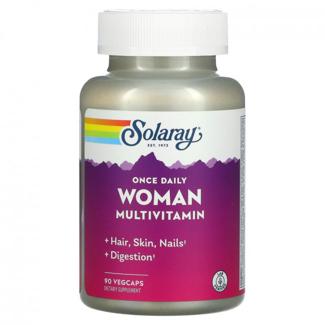 Женские витамины Solaray Once Daily Woman Multivitamin 90 капс (Соларей Онли Вумен Мультивитамин)