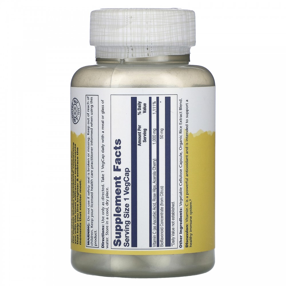 Витамин С Solaray Vitamin C With Bioflavonoid Concentrate 1000 мг 100 кап(Соларей Витамин С 1000 мг)