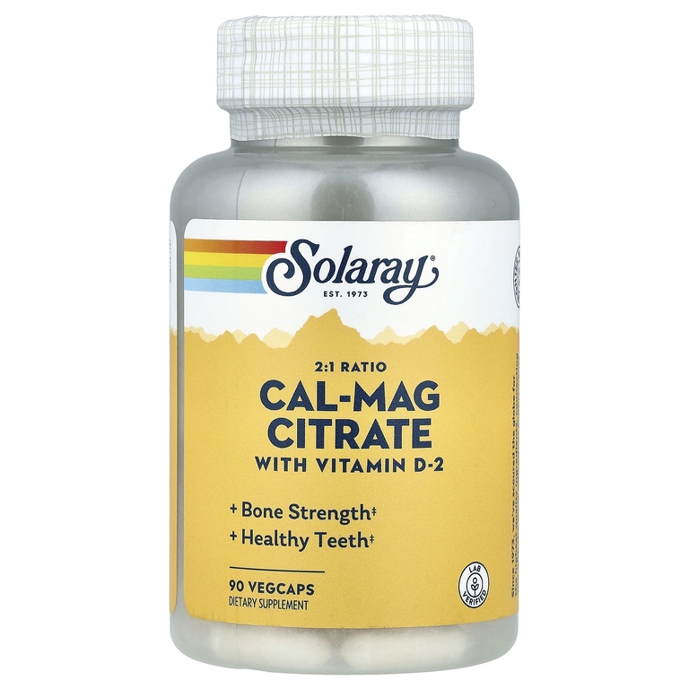 Кальций + Магний Solaray Cal-Mag Citrate 90 вкапс (Соларей Кал-маг Цитрат 90 капс)