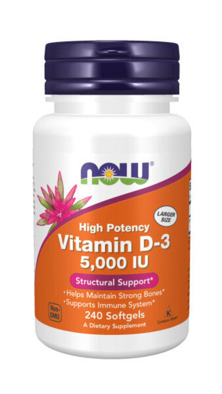 Витамин Д3 NOW Vitamin D3 5.000 МЕ 240 капс (Нау Витамин Д3 5000 240 таб)