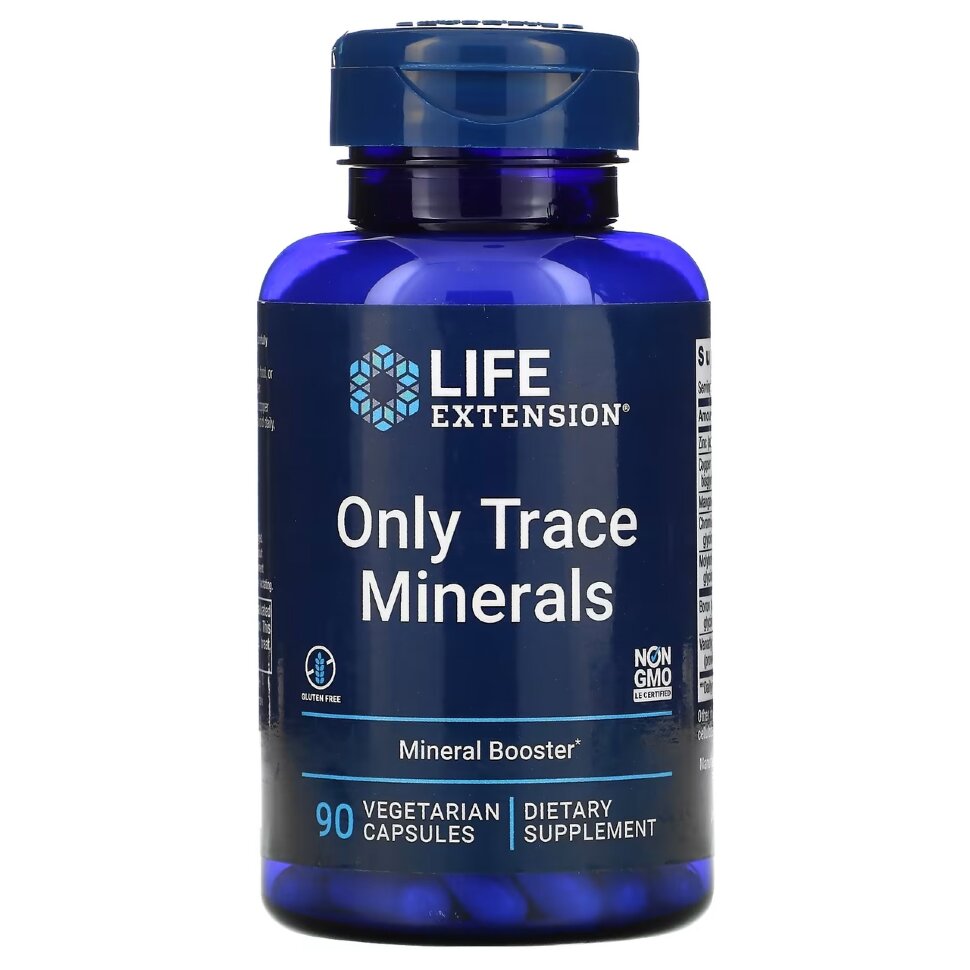 Отдельные минералы Life Extension Only Trace Minerals 90 капс (Лайф Экстэншн Только микроэлементы)